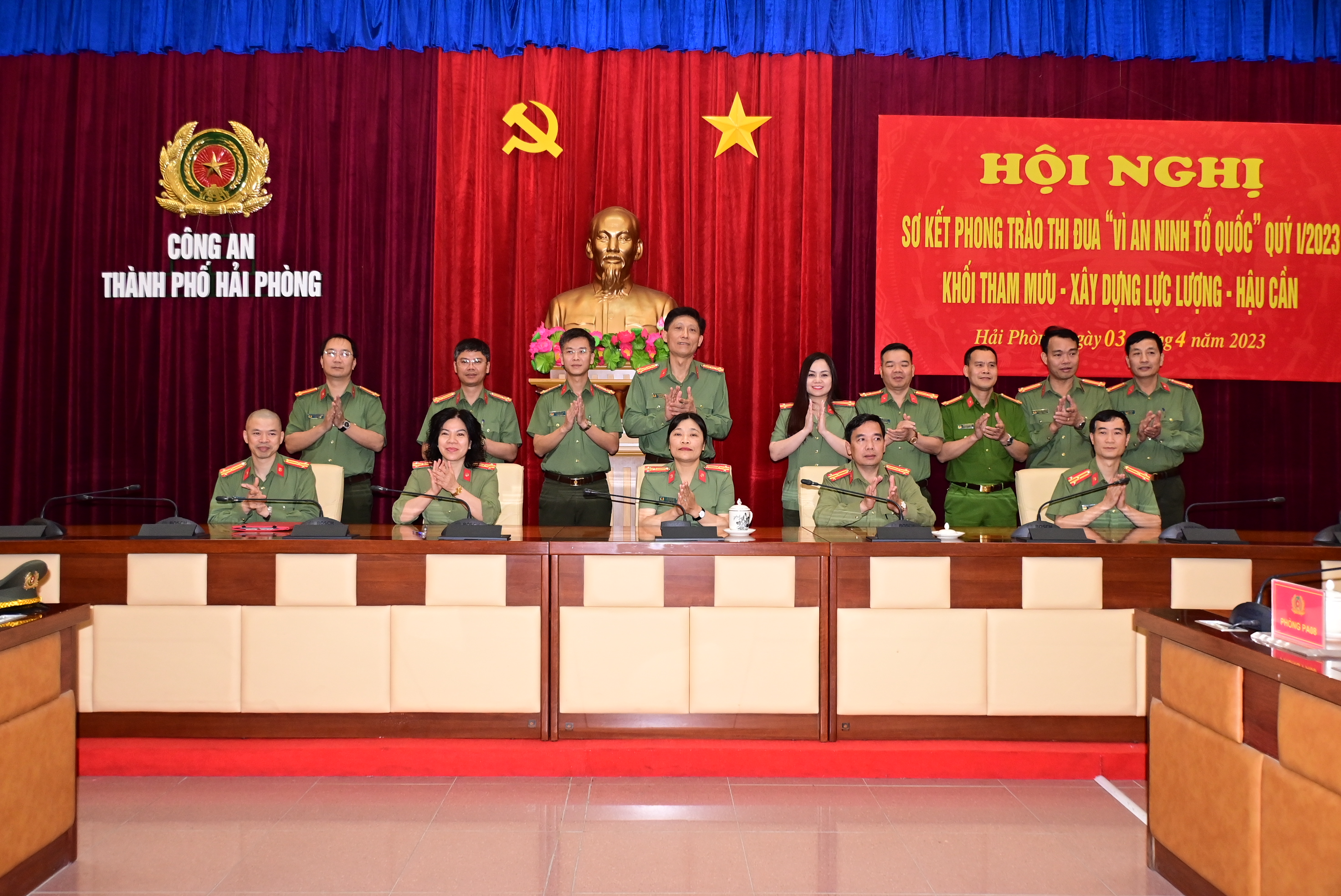 Khối Tham mưu – Xây dựng lực lượng – Hậu cần CATP Giao ban thi đua “Vì ANTQ” quý 1 năm 2023 